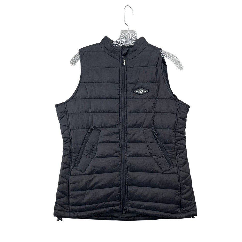WASOTO Heated Puffer Vest Womens Medium Black Winter Quilted Full Zip Sleeveless